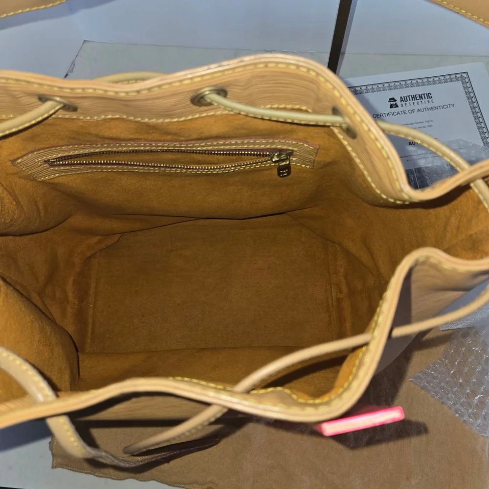 Women's Louis Vuitton Sable Tan Epi Leather Noe Shoulder Bag w/ COA & Dustbag